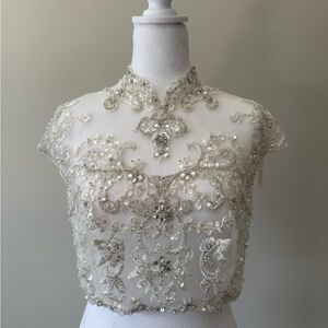 Elegant White Embellished Women's Top
